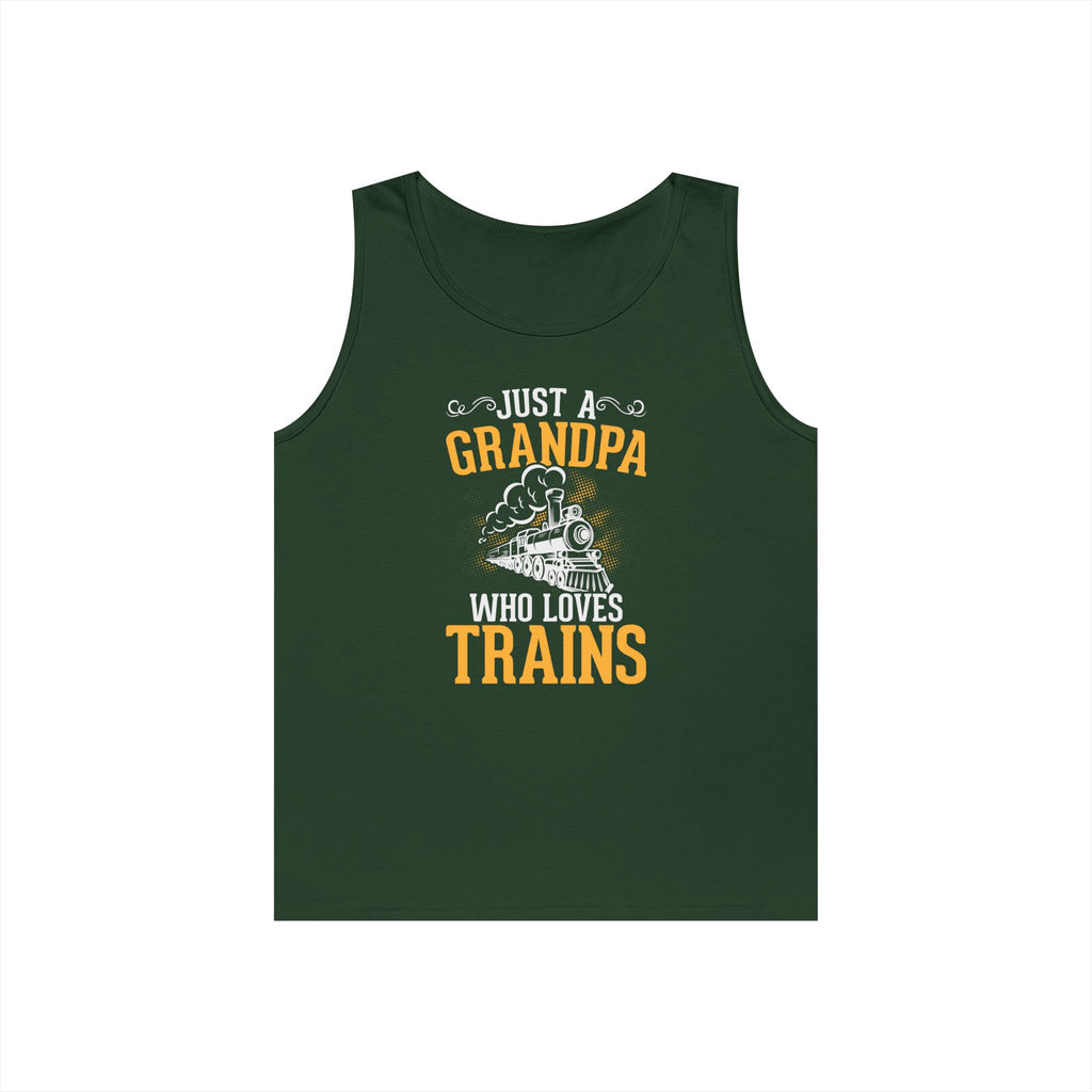 Train Lover Grandpa Heavy Cotton Tank Top