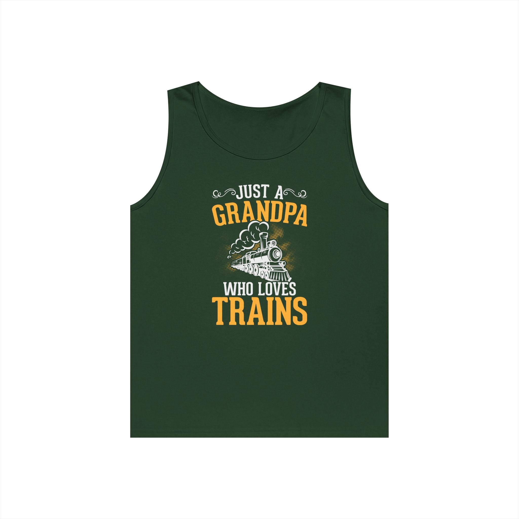 Train Lover Grandpa Heavy Cotton Tank Top