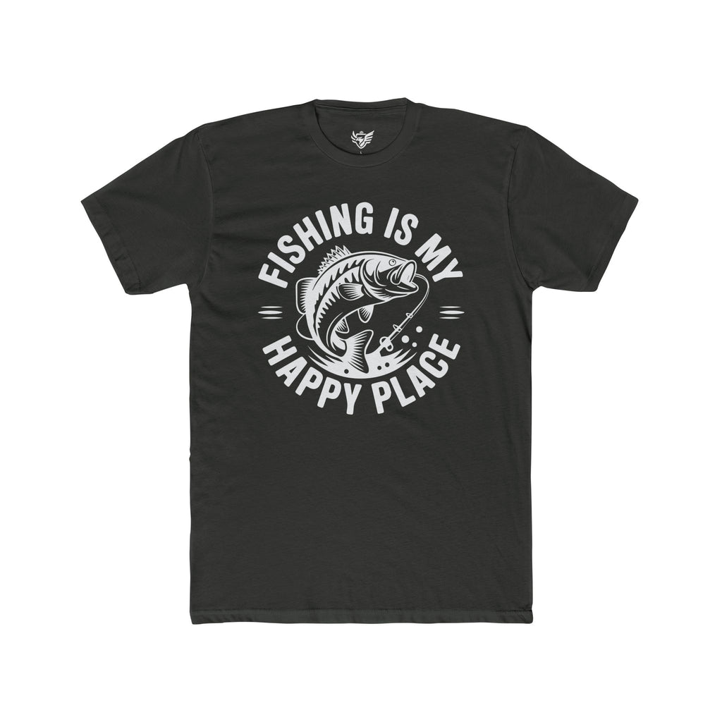 Fishing Is My Happy Place Cotton Crew Tee