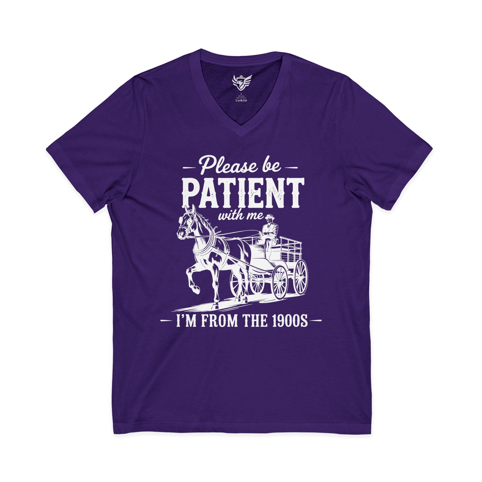 Patience Please Jersey Short Sleeve V-Neck Tee