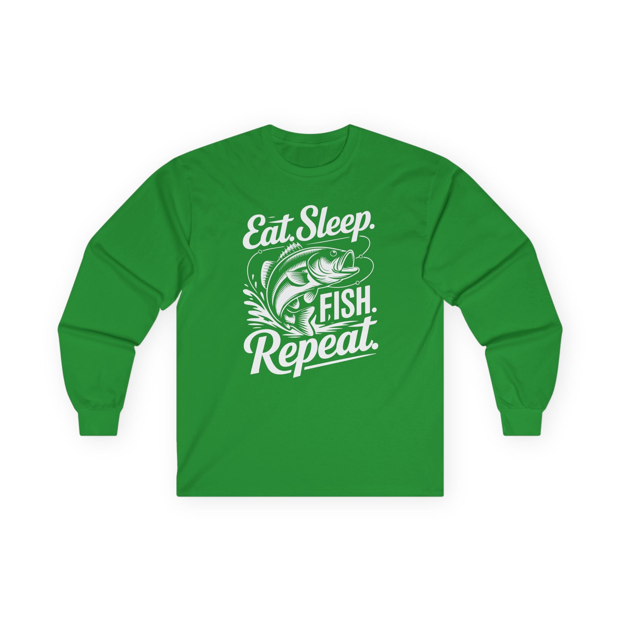 Eat Sleep Fish Repeat Cotton Long Sleeve Tee