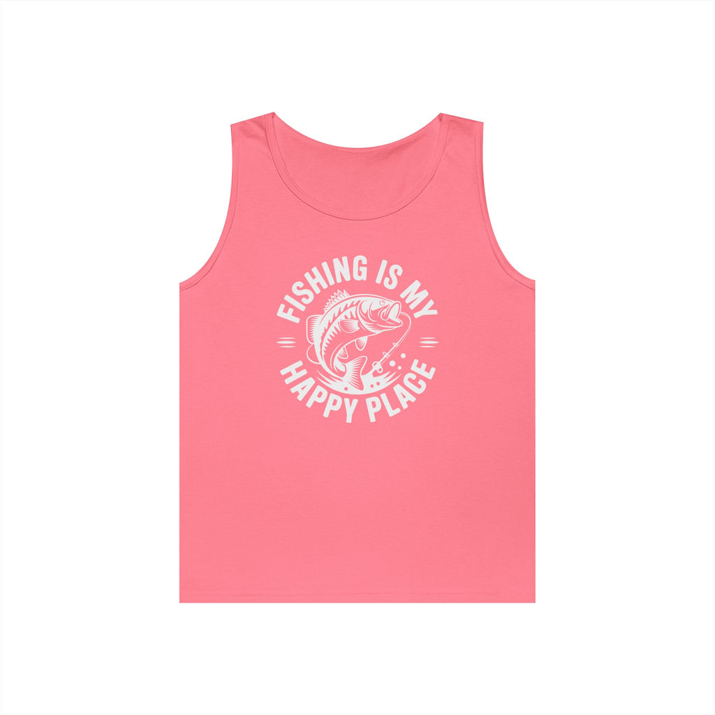Fishing Is My Happy Place Heavy Cotton Tank Top