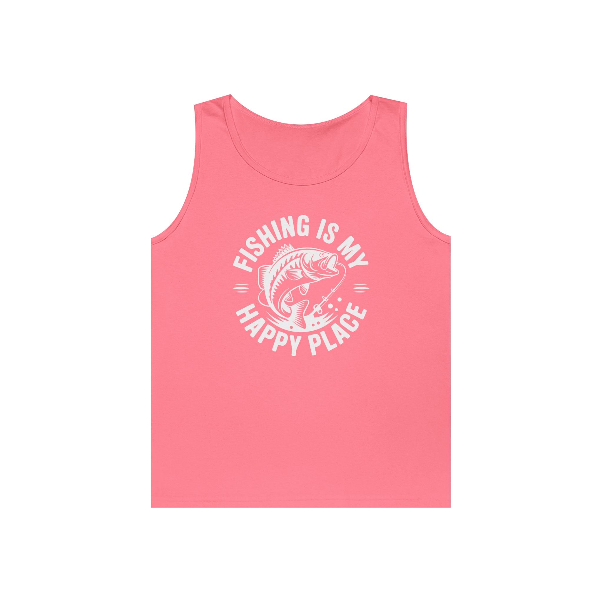 Fishing Is My Happy Place Heavy Cotton Tank Top