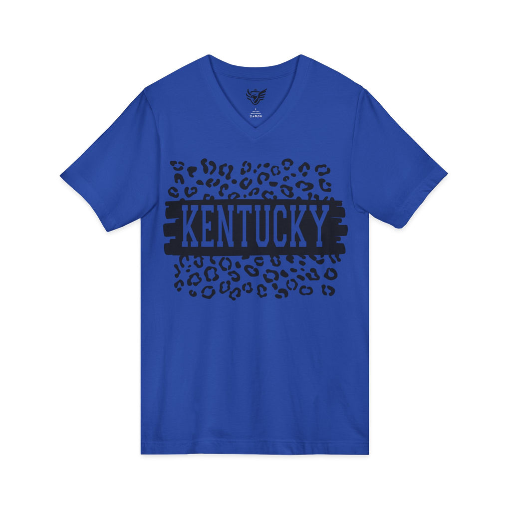 KY Leopard Jersey Short Sleeve V-Neck Tee