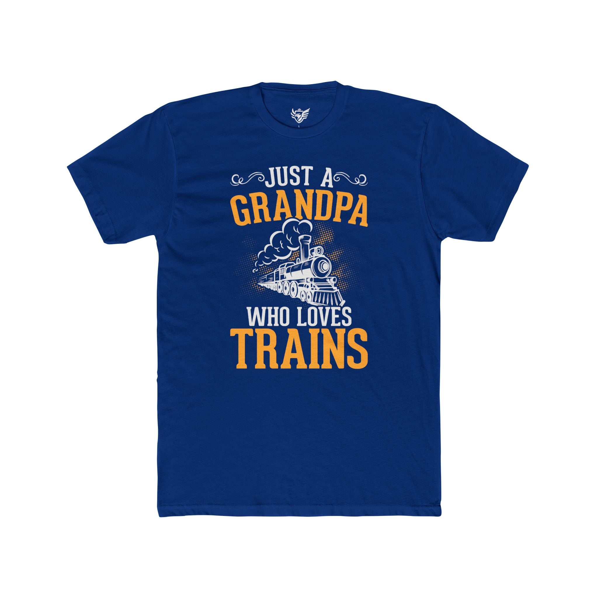 Train Lover Grandpa Cotton Crew Tee