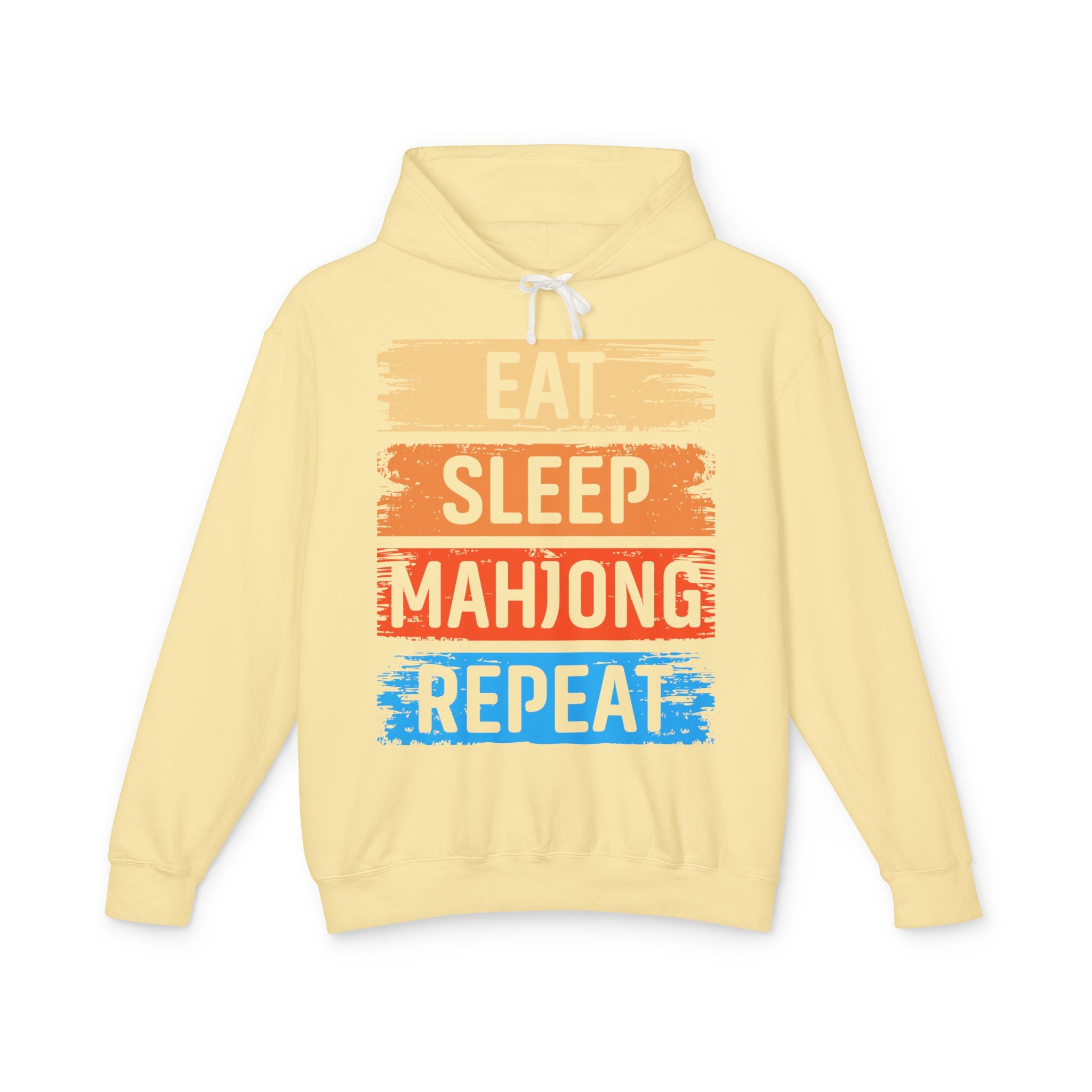 Eat Sleep Mahjong Repeat Lightweight Hooded Sweatshirt