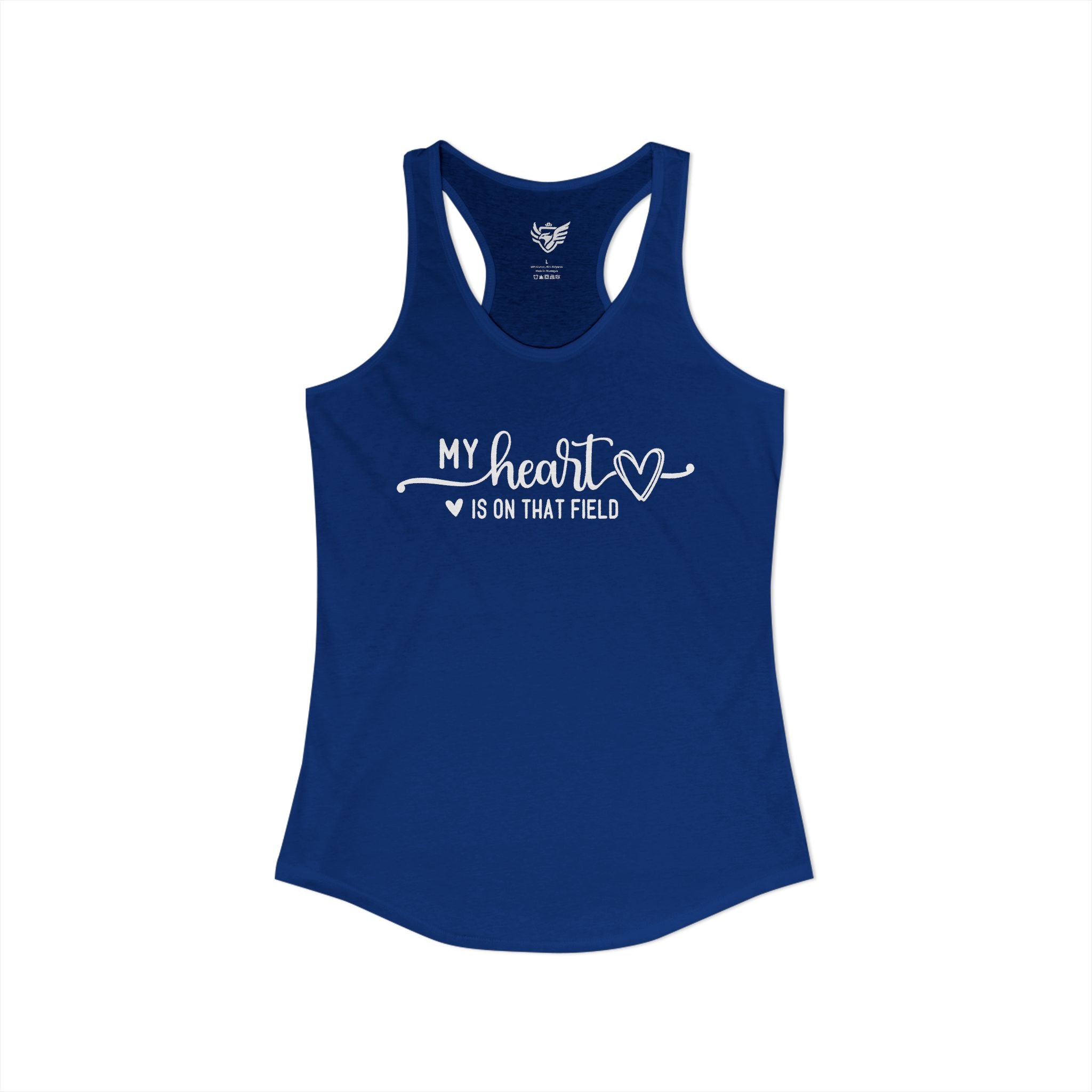 My Heart is on that Field Ideal Racerback Tank
