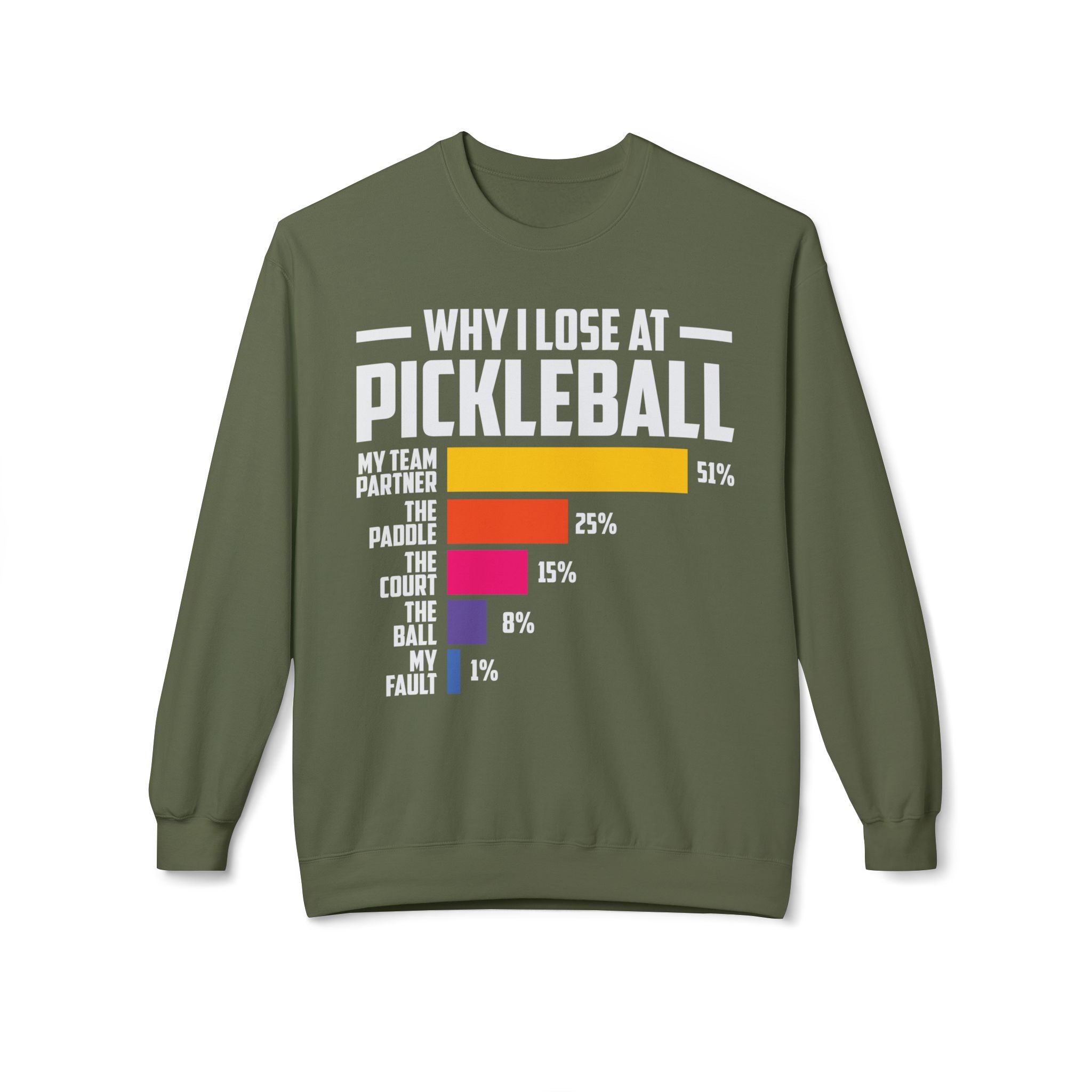 Why I Lose At Pickleball Midweight Softstyle Fleece Crewneck Sweatshirt