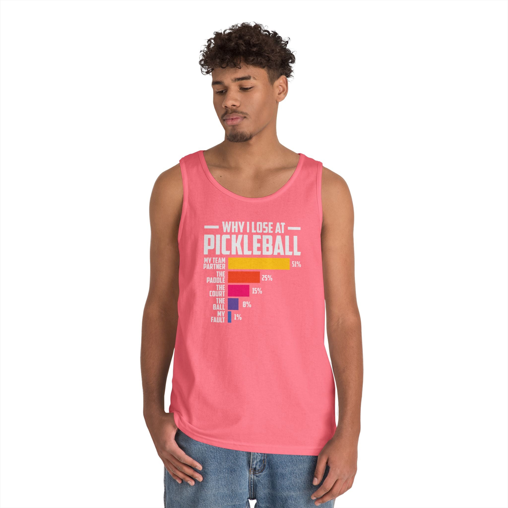 Why I Lose At Pickleball Heavy Cotton Tank Top