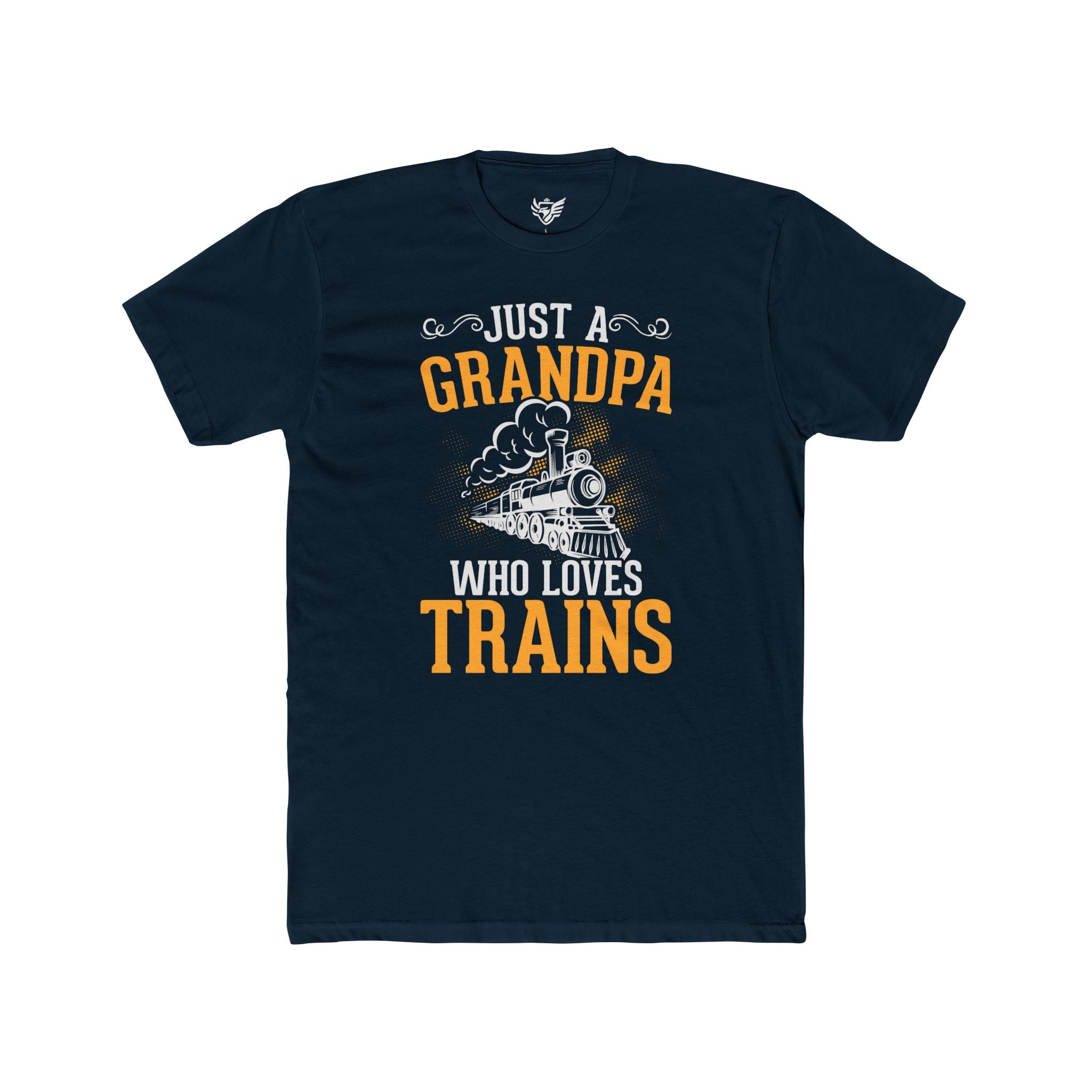 Train Lover Grandpa Cotton Crew Tee