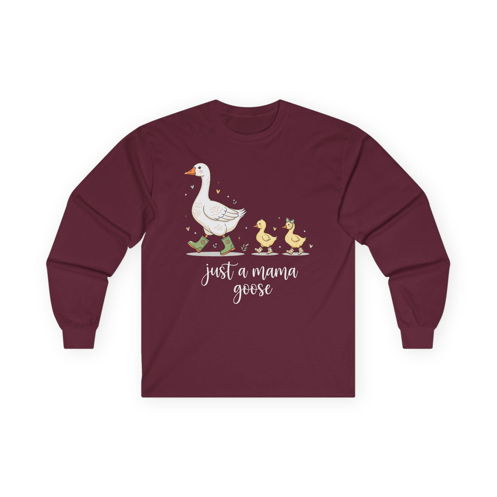Just A Momma Goose Cotton Long Sleeve Tee