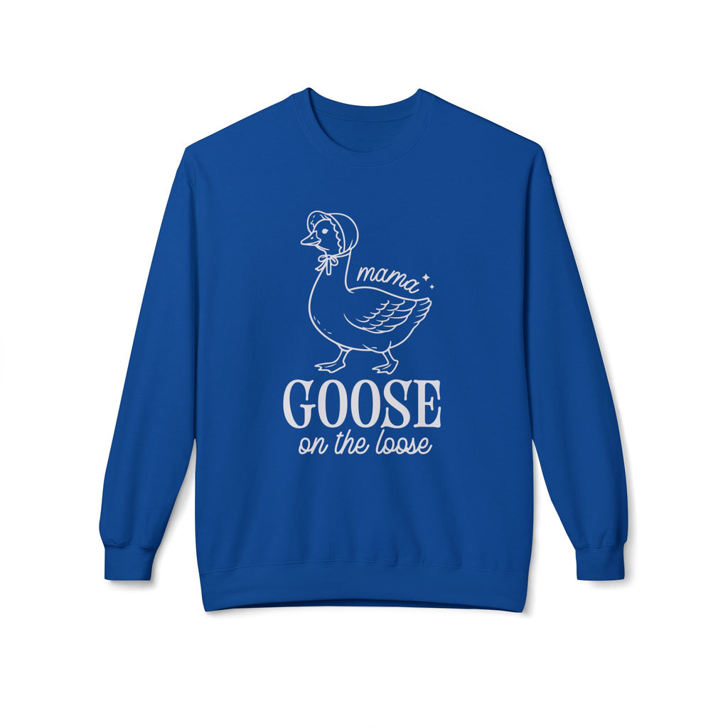 Mama Goose on the Loose Midweight Softstyle Fleece Crewneck Sweatshirt