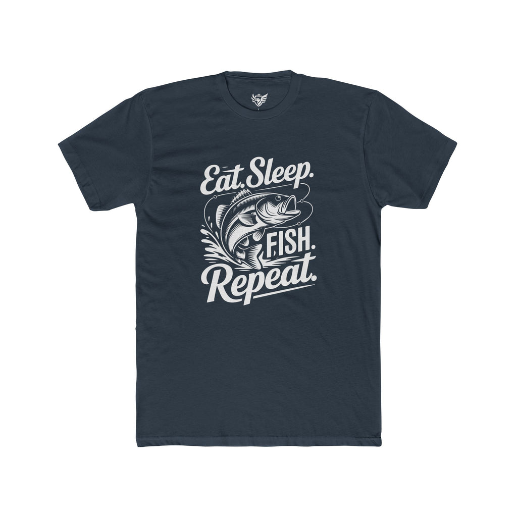 Eat Sleep Fish Repeat Cotton Crew Tee