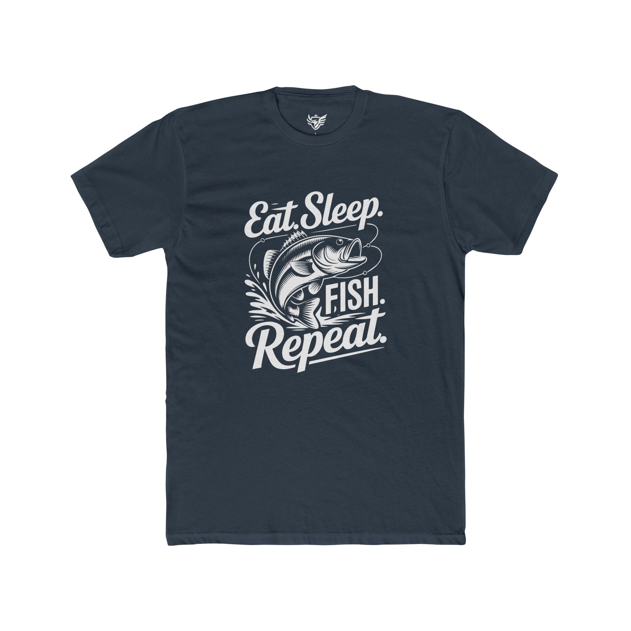 Eat Sleep Fish Repeat Cotton Crew Tee
