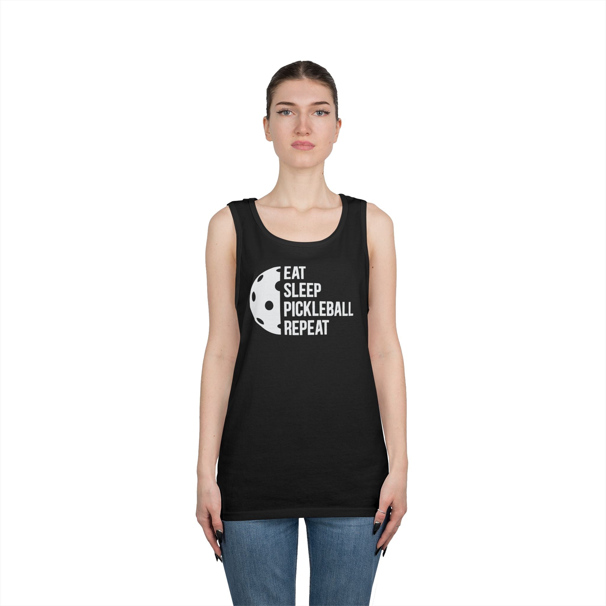 Eat Sleep Pickleball Heavy Cotton Tank Top