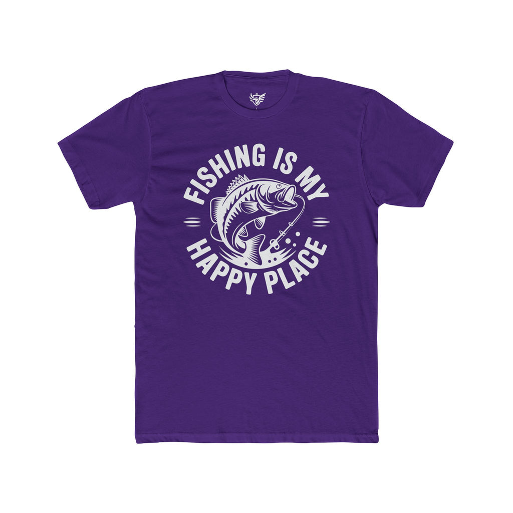 Fishing Is My Happy Place Cotton Crew Tee