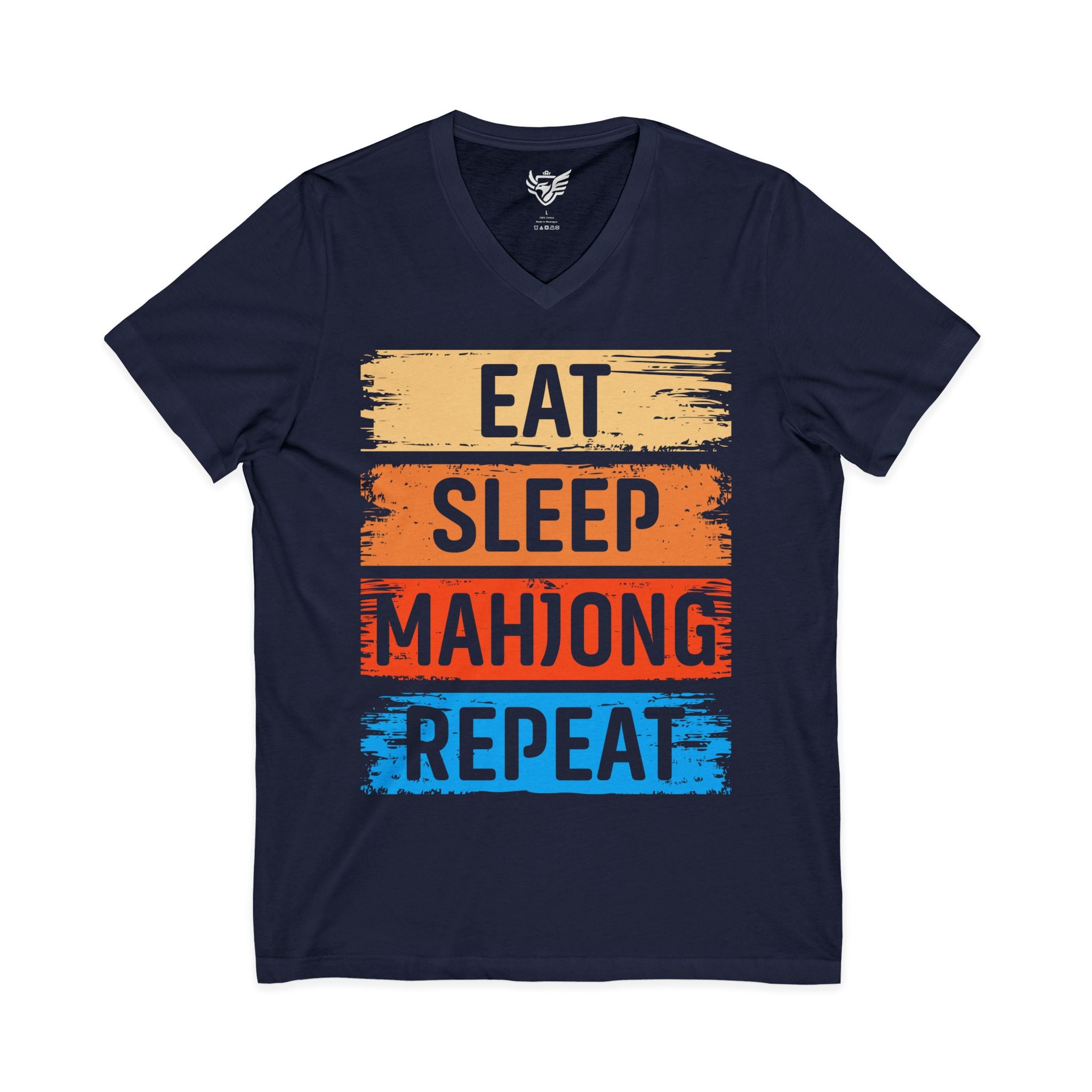 Eat Sleep Mahjong Repeat Jersey Short Sleeve V-Neck Tee