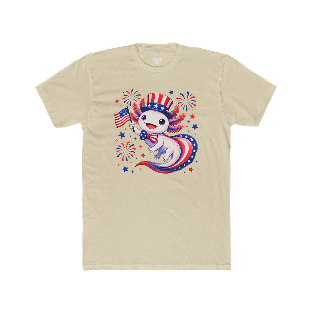 Patriotic Axolotl Cotton Crew Tee