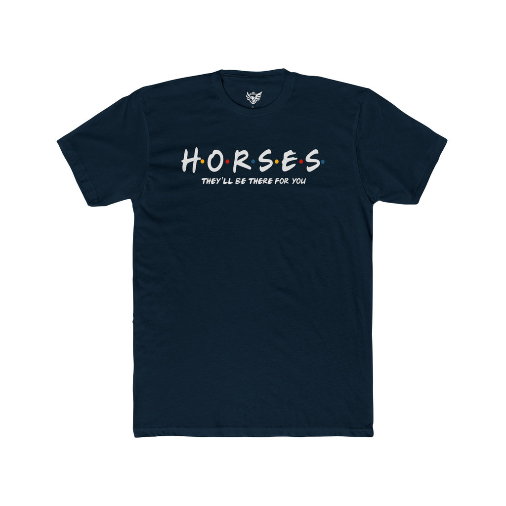 Horses, Friends Theme Cotton Crew Tee
