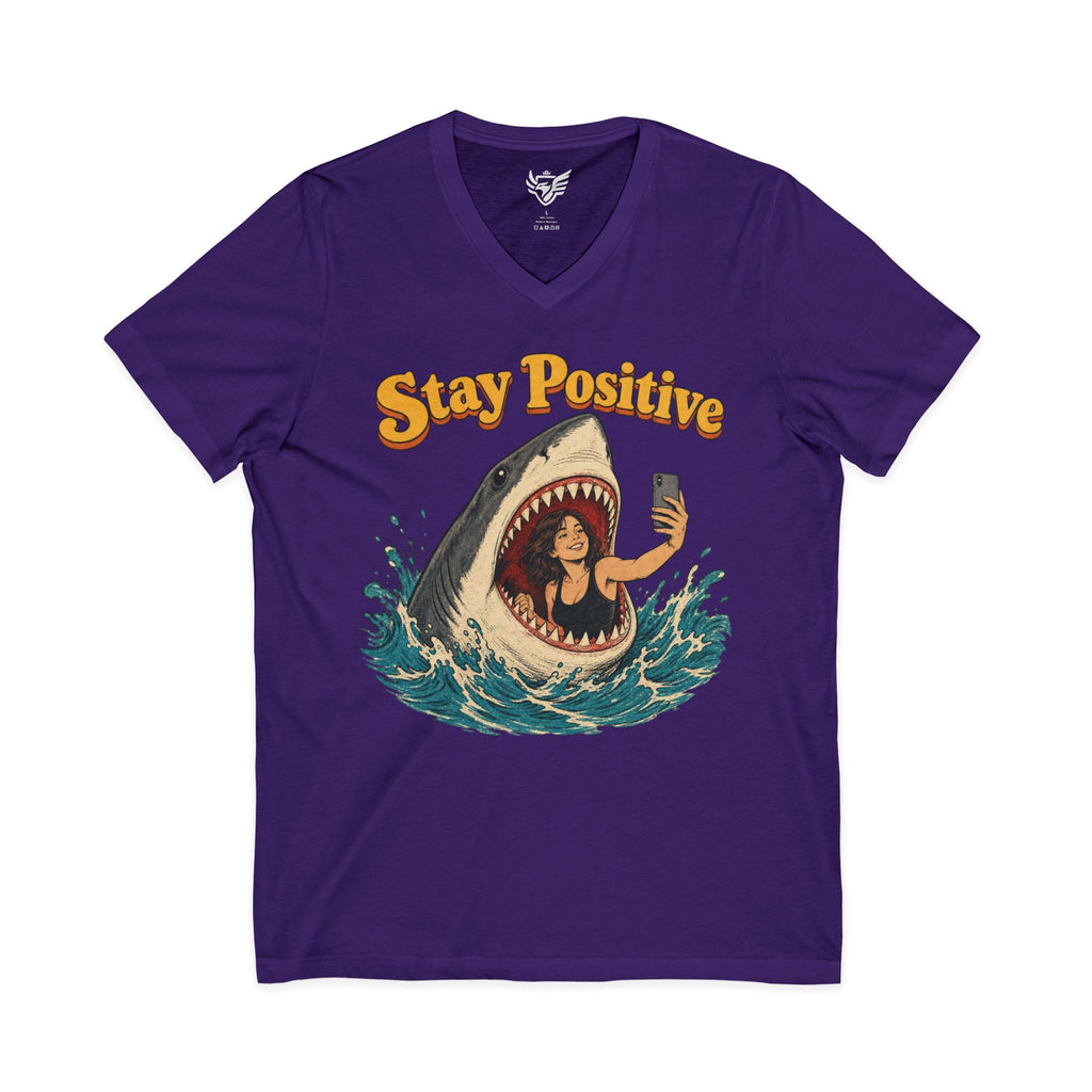 Stay Positive Jersey Short Sleeve V-Neck Tee