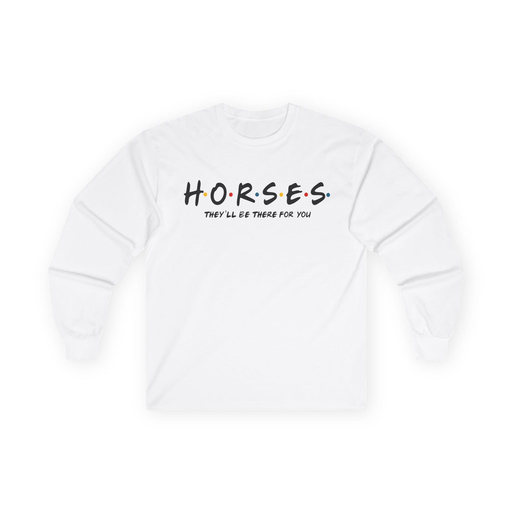 Horses, Friends Theme Cotton Long Sleeve Tee