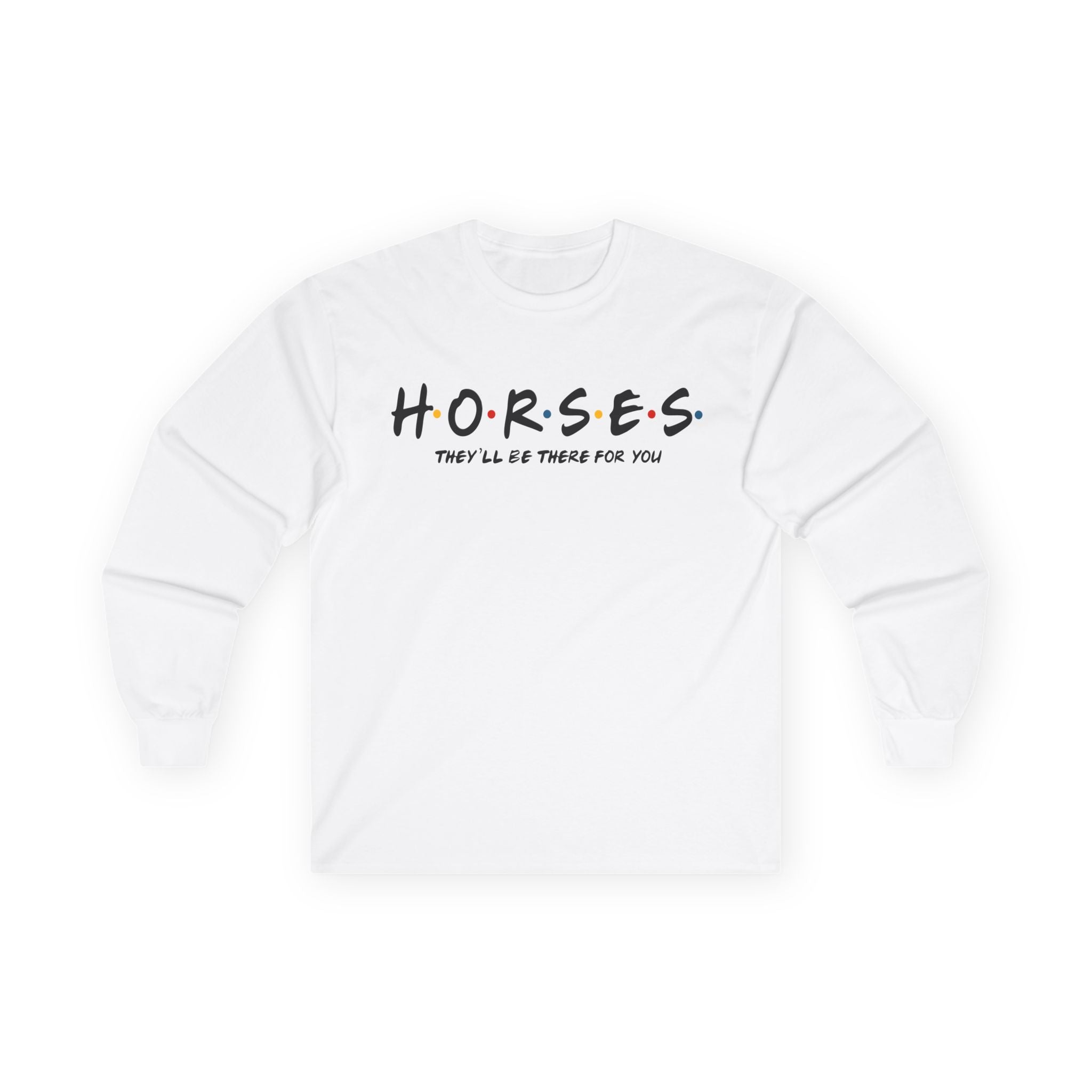 Horses, Friends Theme Cotton Long Sleeve Tee