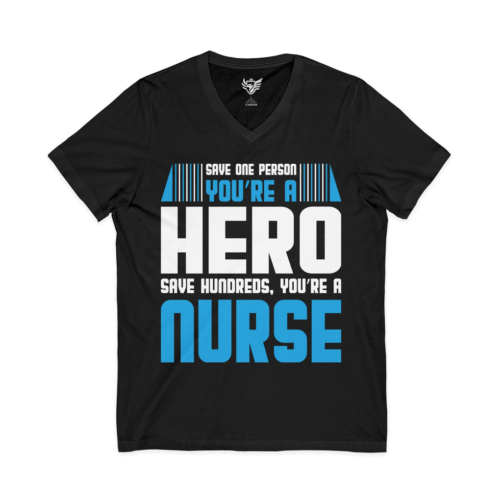 Nurses are Heros Jersey Short Sleeve V-Neck Tee