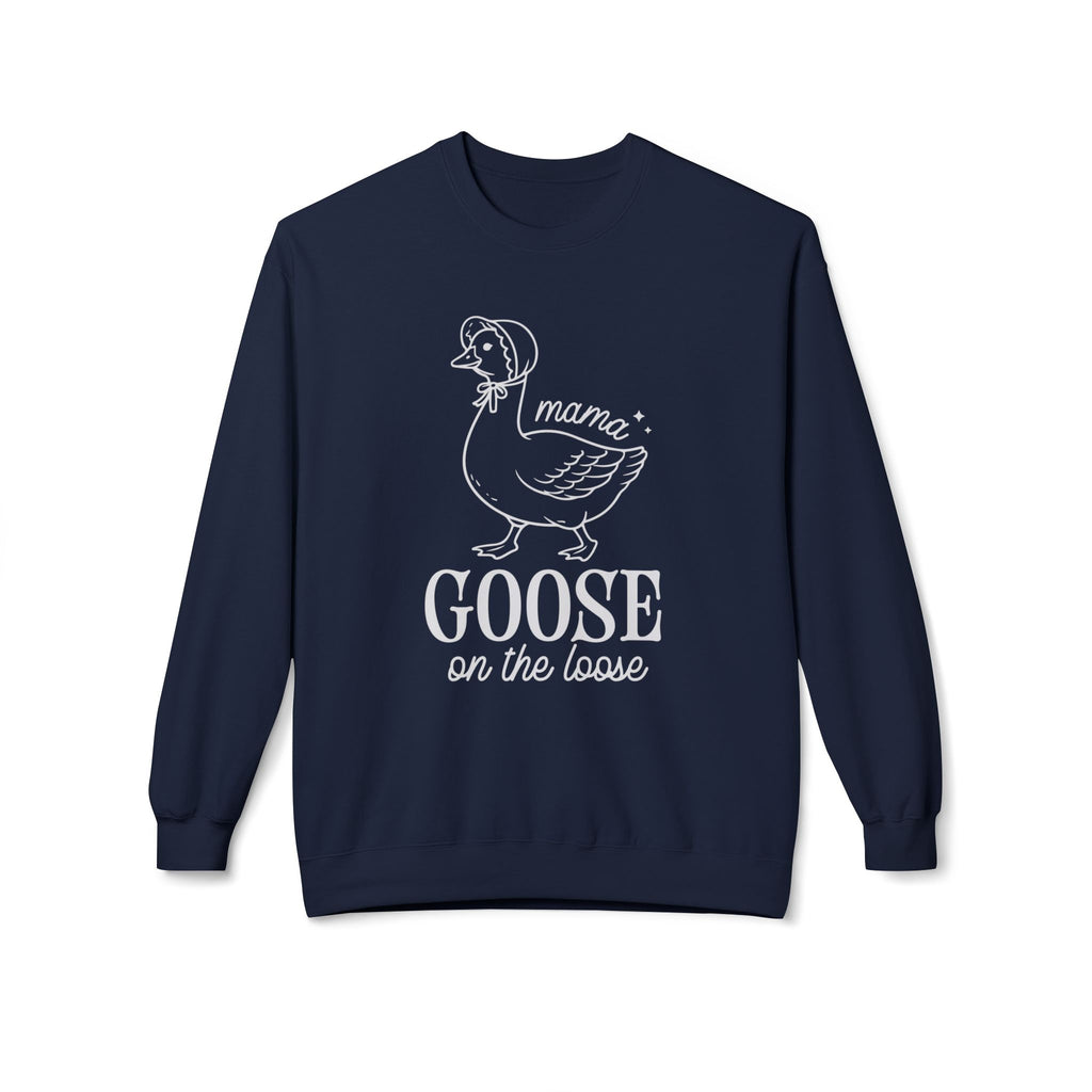 Mama Goose on the Loose Midweight Softstyle Fleece Crewneck Sweatshirt