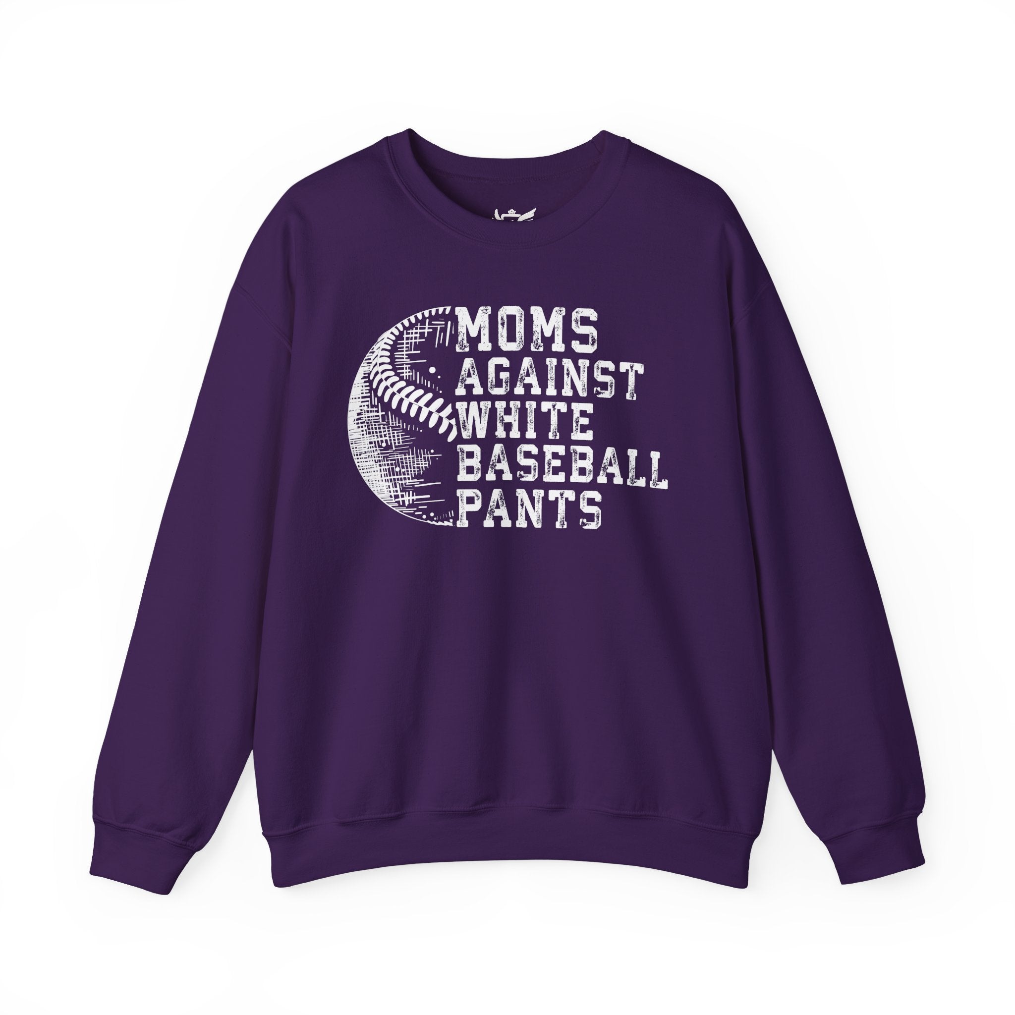 Mom's Against White Baseball Pants Heavy Blend™ Crewneck Sweatshirt
