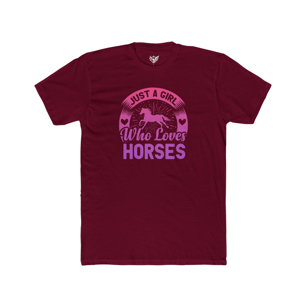Just a Girl Who Loves Horses Cotton Crew Tee
