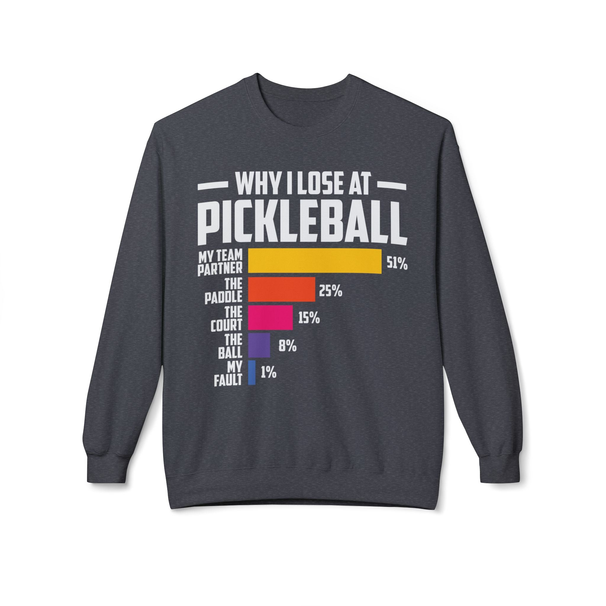 Why I Lose At Pickleball Midweight Softstyle Fleece Crewneck Sweatshirt