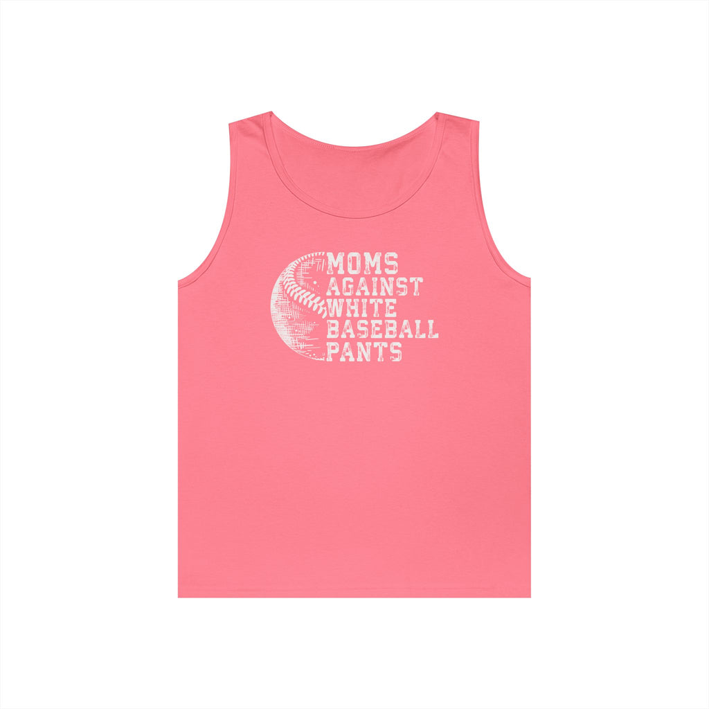 Mom's Against White Baseball Pants Heavy Cotton Tank Top