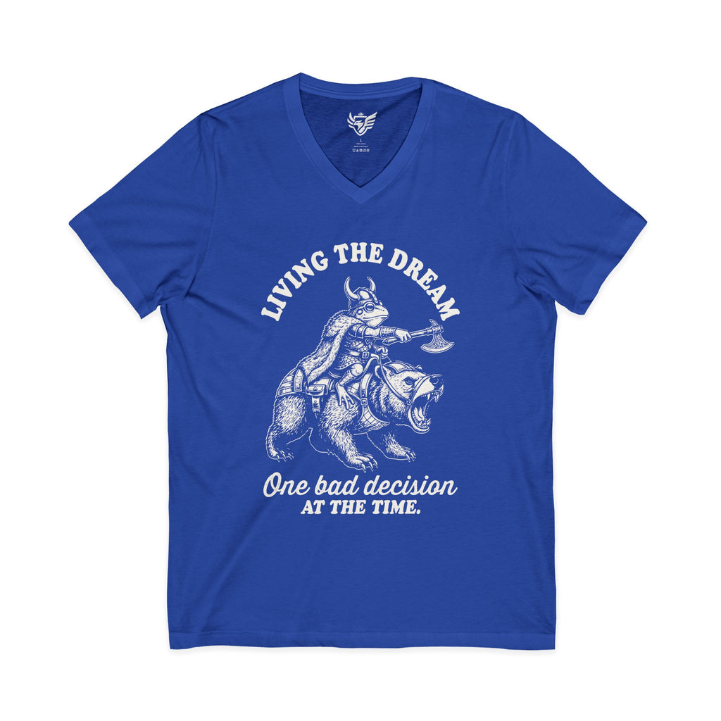 Living The Dream Jersey Short Sleeve V-Neck Tee