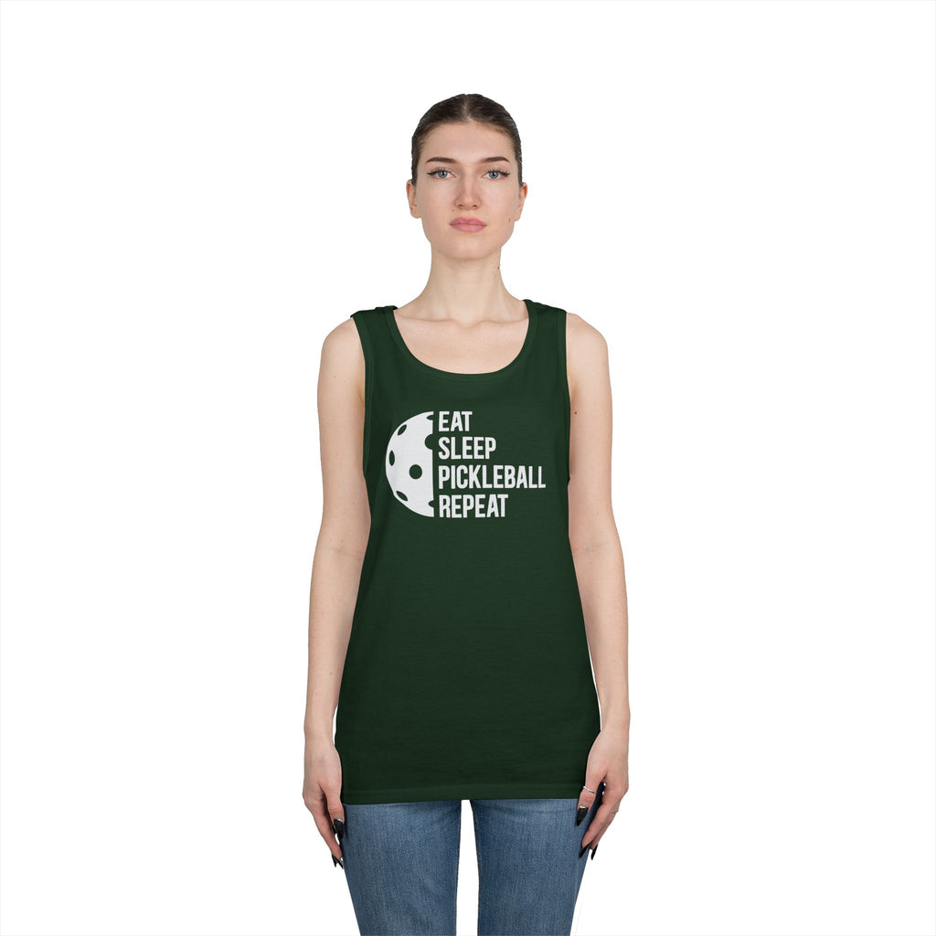 Eat Sleep Pickleball Heavy Cotton Tank Top