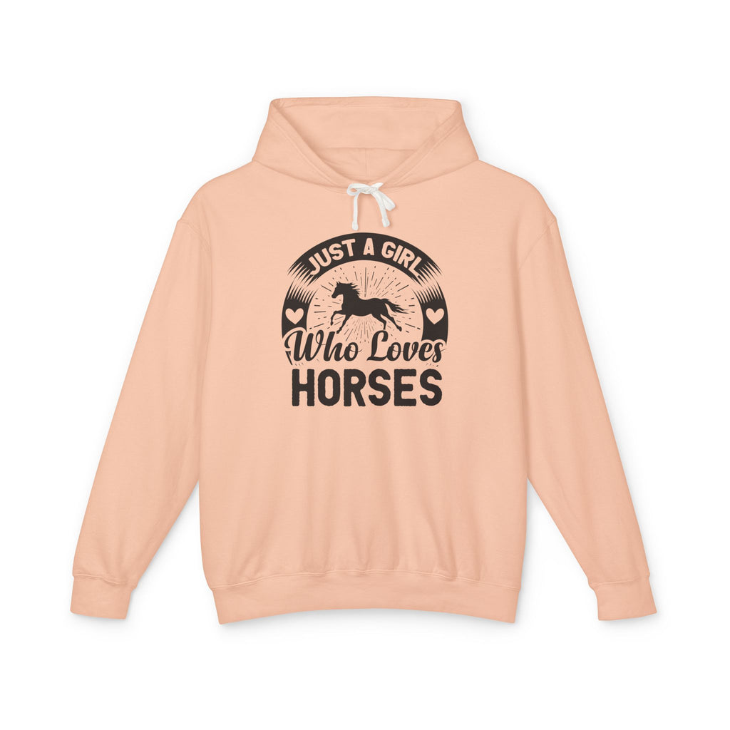 Just a Girl Who Loves Horses Lightweight Hooded Sweatshirt