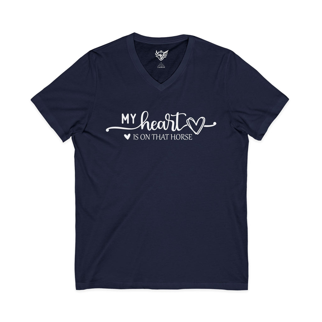 Heart on Horse Jersey Short Sleeve V-Neck Tee