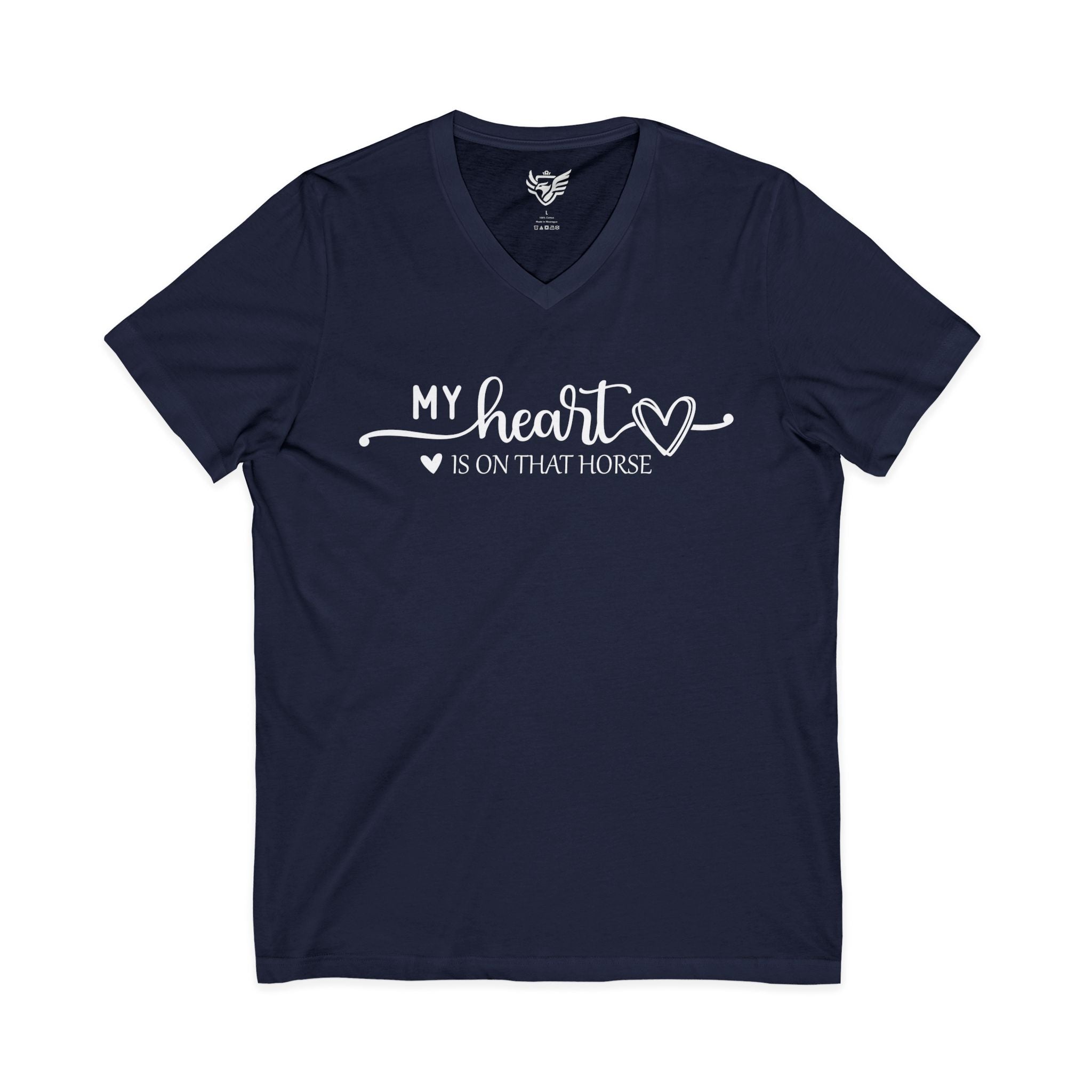 Heart on Horse Jersey Short Sleeve V-Neck Tee