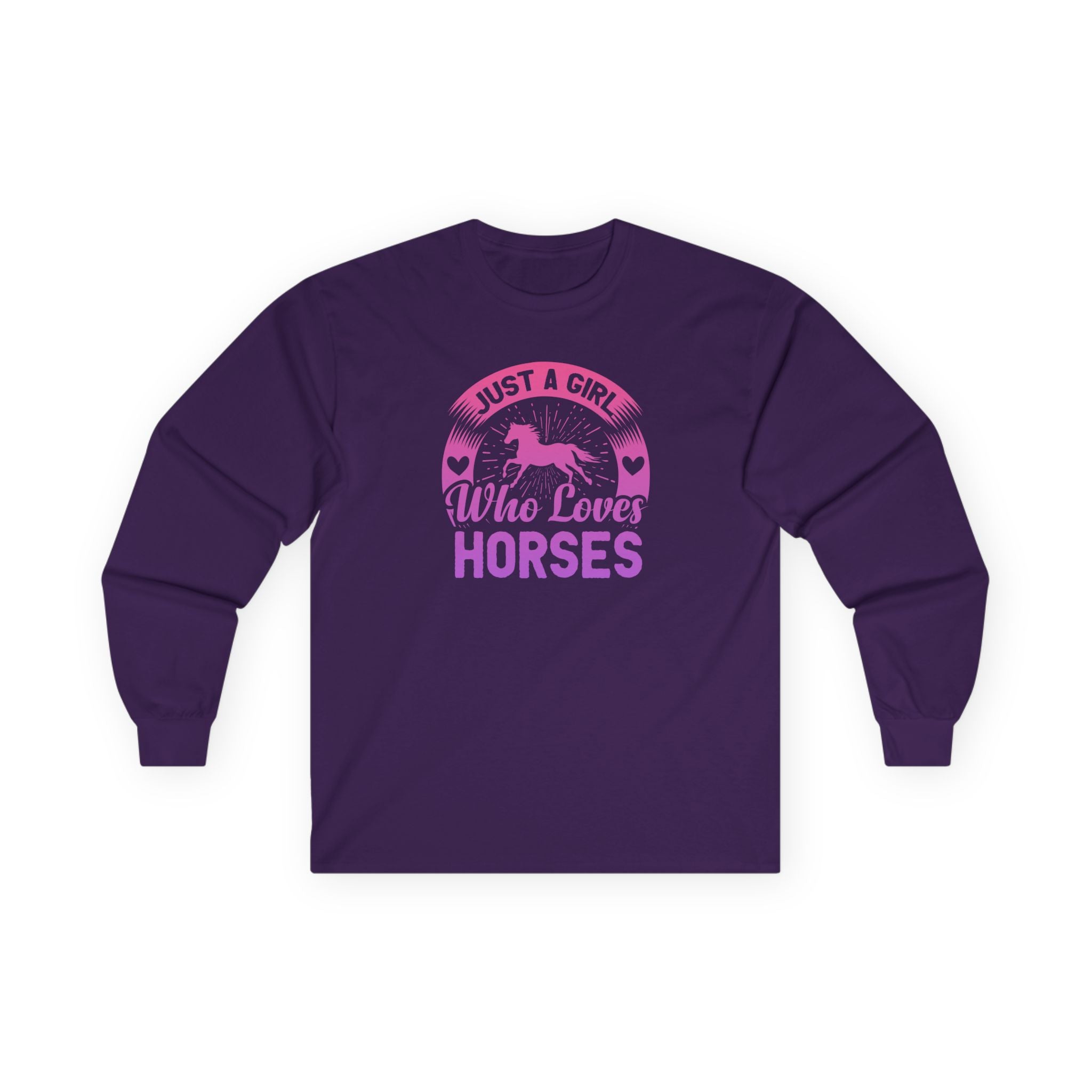 Just a Girl Who Loves Horses Cotton Long Sleeve Tee