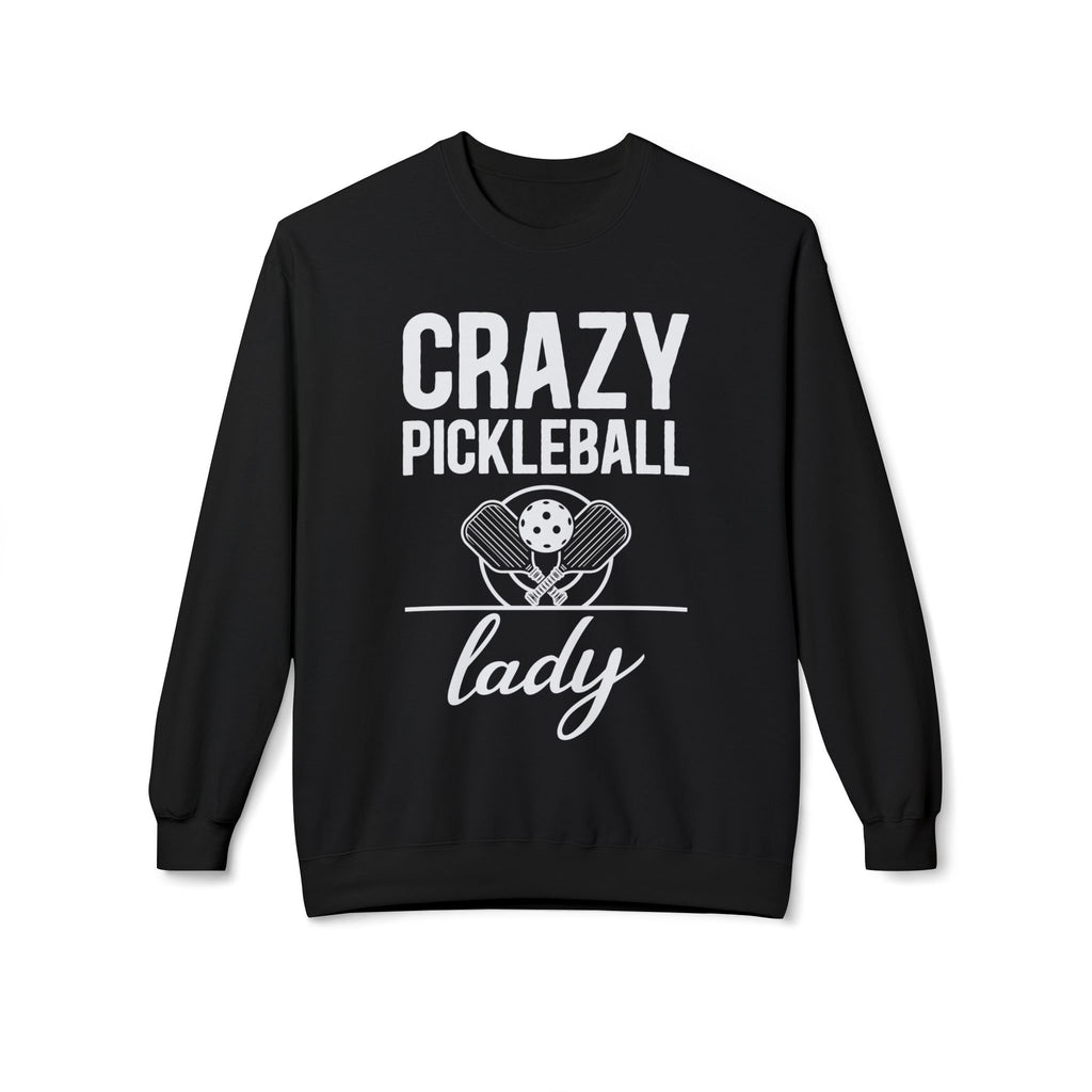 Crazy Pickleball Lady Midweight Softstyle Fleece Crewneck Sweatshirt