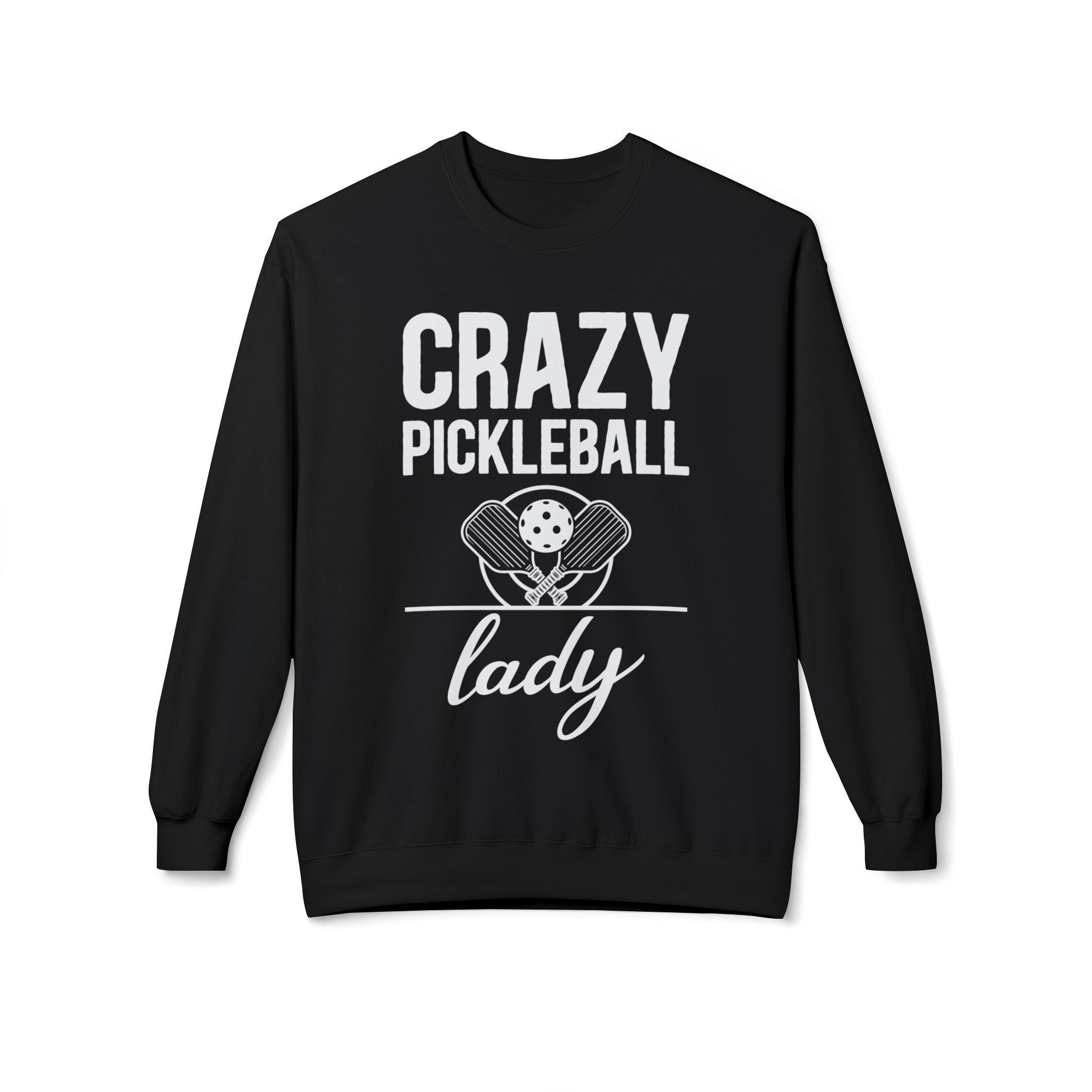 Crazy Pickleball Lady Midweight Softstyle Fleece Crewneck Sweatshirt