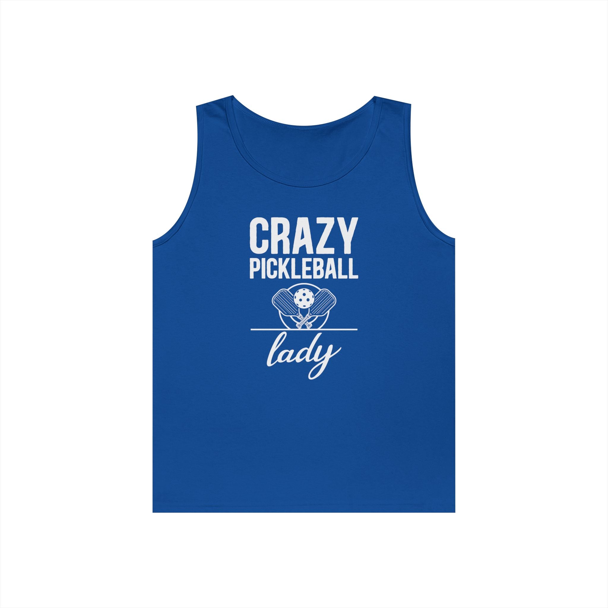 Crazy Pickleball Lady Heavy Cotton Tank Top