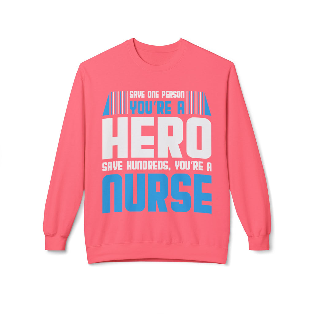 Nurses Are Heros Midweight Softstyle Fleece Crewneck Sweatshirt