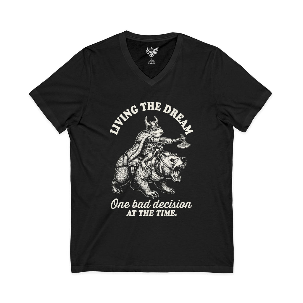 Living The Dream Jersey Short Sleeve V-Neck Tee