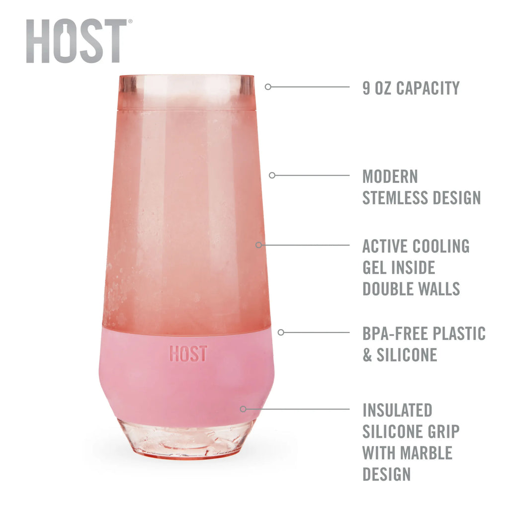 Champagne FREEZE Cooling Cups (set of 2)in Blush Tint