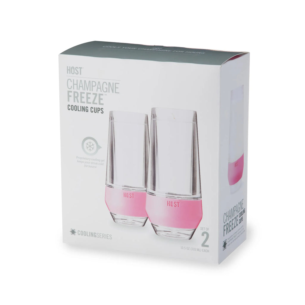 Champagne FREEZE Cooling Cups (set of 2)in Blush Tint