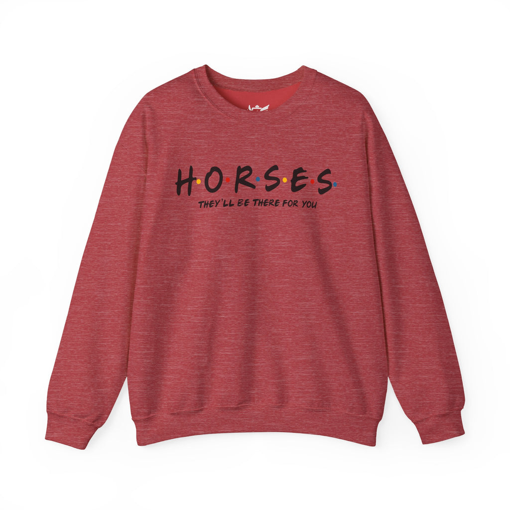 Horses, Friends Theme Heavy Blend™ Crewneck Sweatshirt