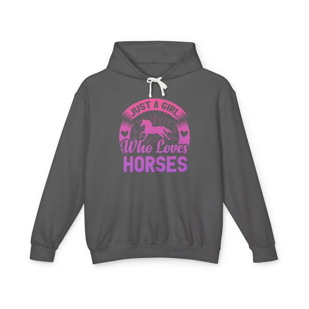 Just a Girl Who Loves Horses Lightweight Hooded Sweatshirt
