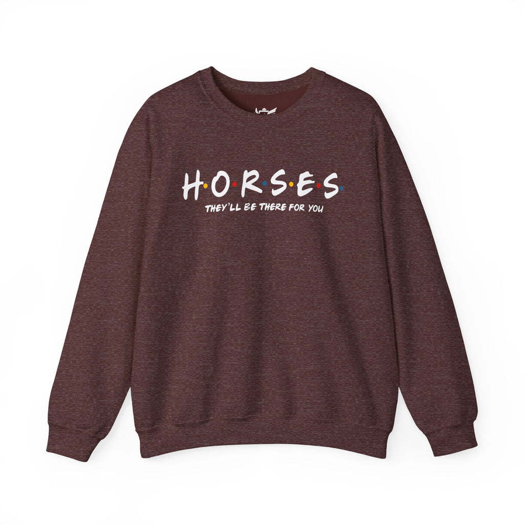 Horses, Friends Theme Heavy Blend™ Crewneck Sweatshirt