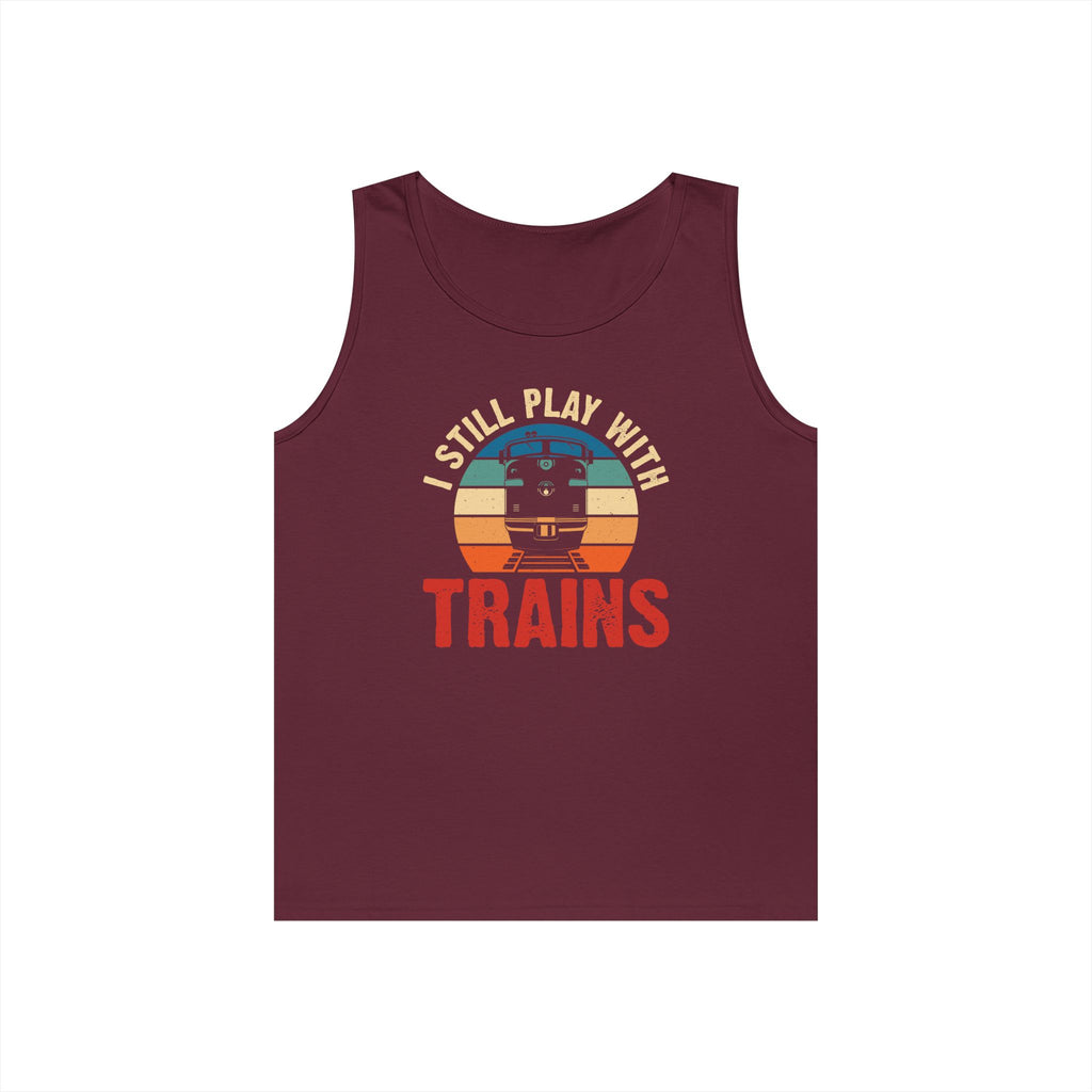 I Still Play With Trains Heavy Cotton Tank Top