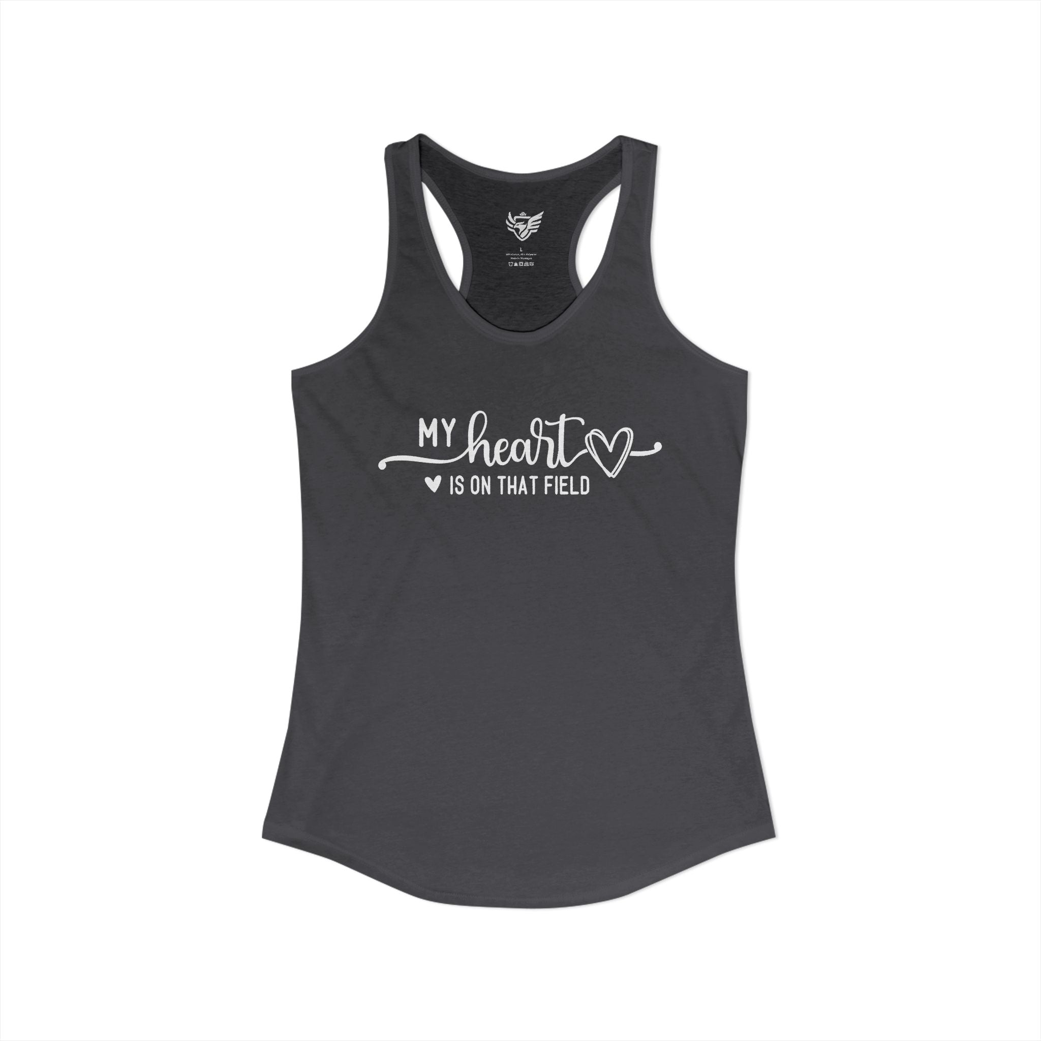 My Heart is on that Field Ideal Racerback Tank